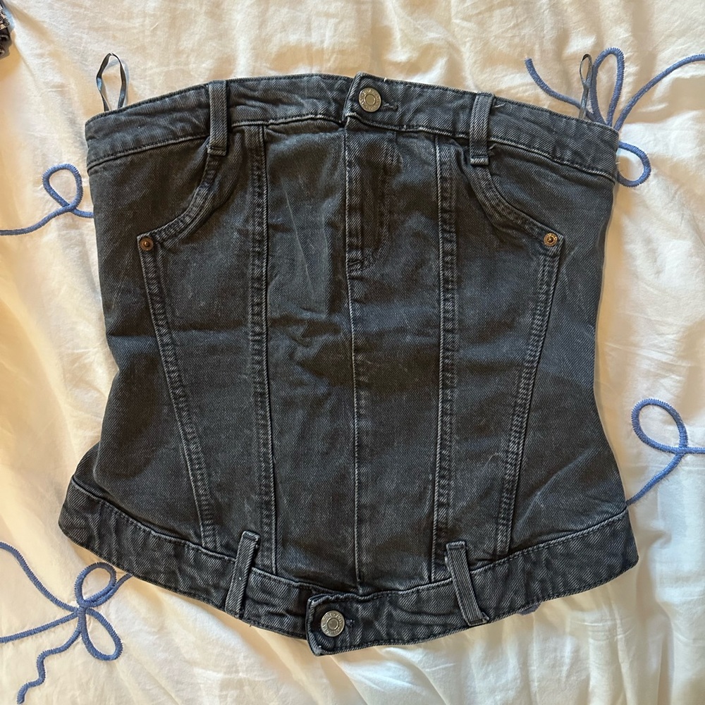Zara denim corset top size S